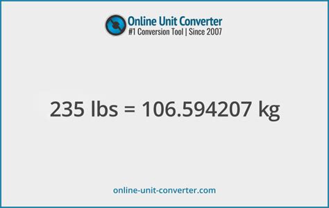 235 pounds|235 Pounds to Kilograms 